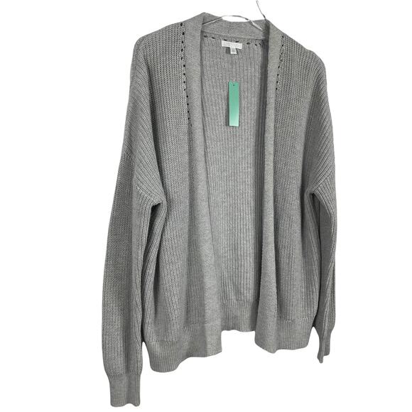 Abound Cardigan Sweater Grey Open Front Longline Size Small NEW - Picture 4 of 7